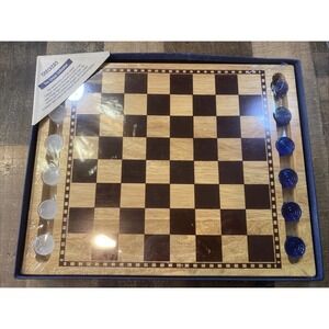 Vintage The Classic Collection Wooden Checkerboard Set Cardinal 2001 SEALED NEW